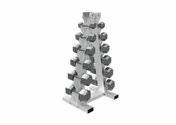 6  pr Tower dumbbell rack.  Stores a 5-30lb dumbbell run.