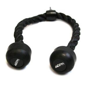 TRICEP ROPE BLACK RUBBER ENDS
