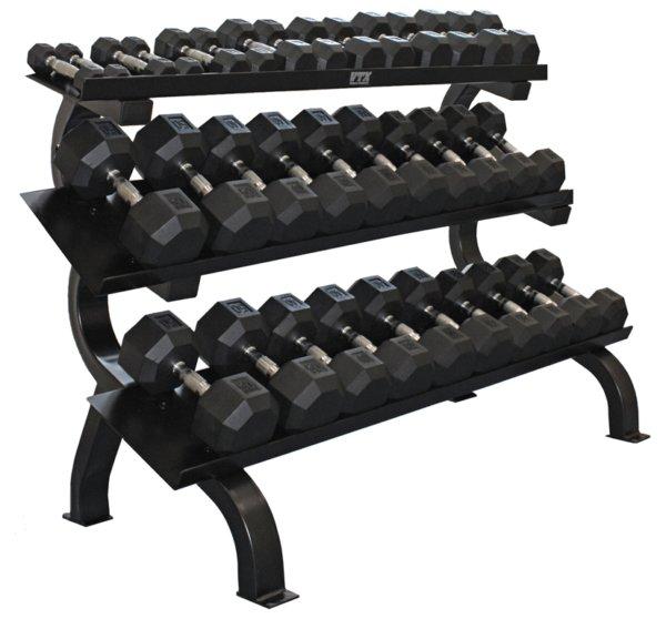 Horizontal 3 Tier Shelf Rack. Will store 15 pairs of Dumbbells, 5lb-75lbs. - Image 3
