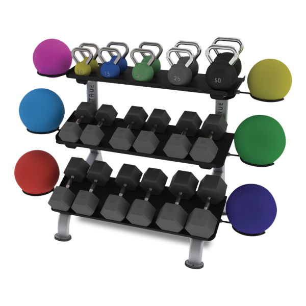 TRUE 3-Tier Flat Tray Dumbbell Rack